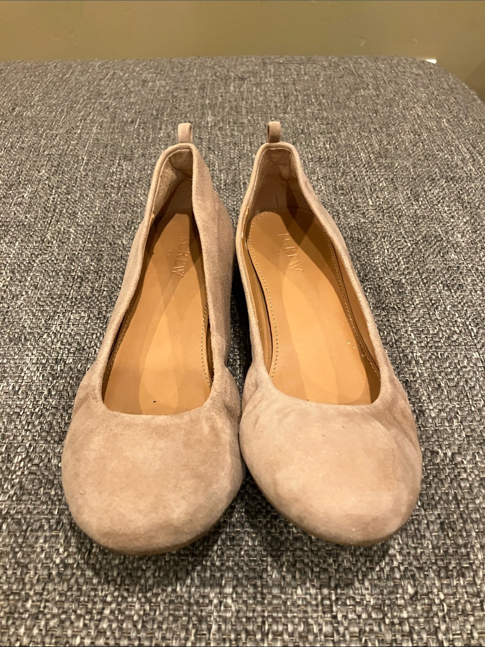 J. Crew Taupe Suede Ballet Flats